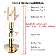 TheLAShop 11.5ft Brass Pole Spinning & Static Dancing Pole Golden Image