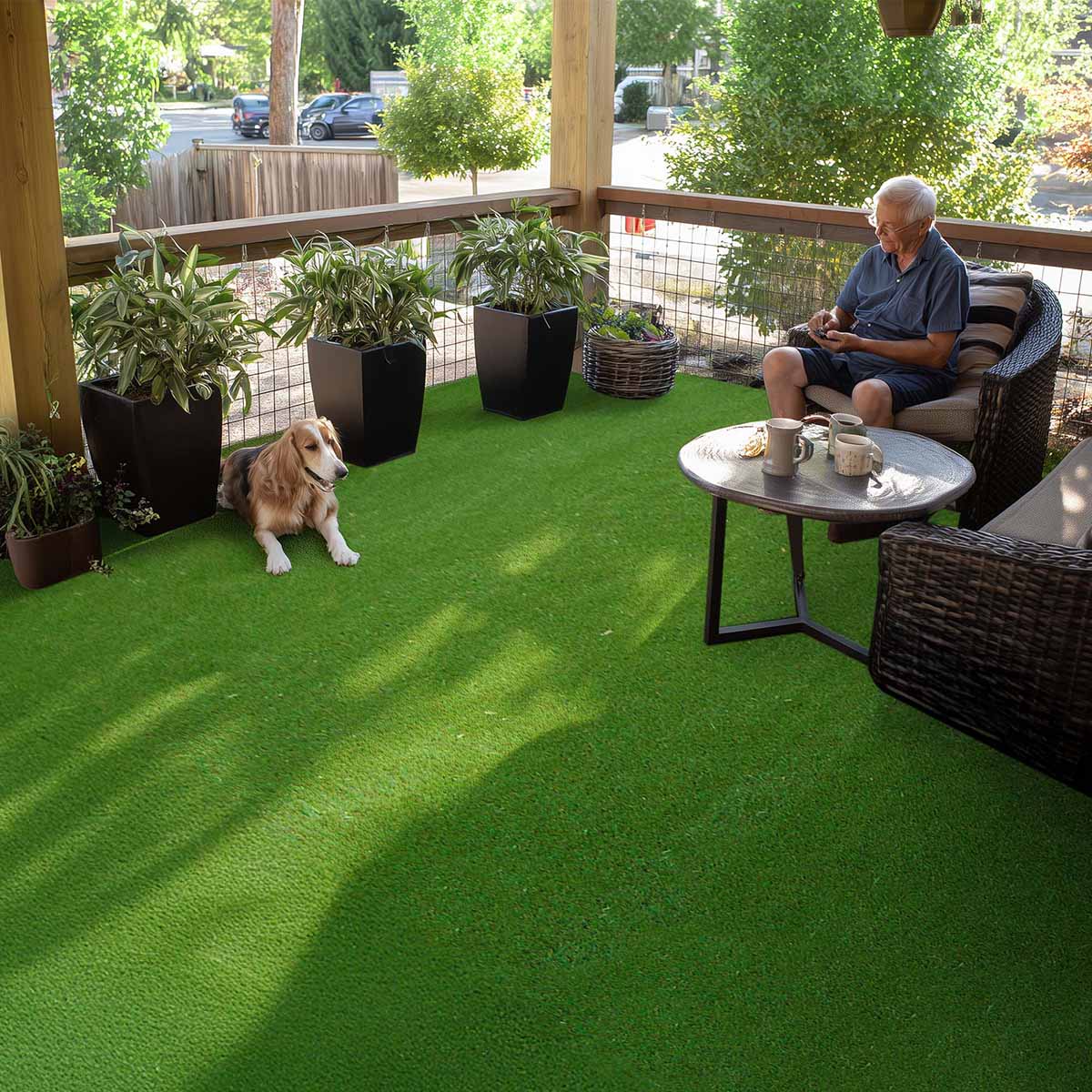 TheLAShop Artificial Grass for Patio, Deck, Porch (3/8