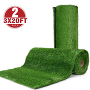 TheLAShop Artificial Grass for Patio, Deck, Porch (1 3/8"H Pile), 6x20ft - (2x)3'x20' Image
