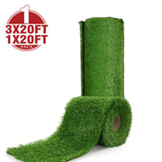 TheLAShop Dog Run Turf Outdoor Artificial Grass (1 3/8"H Pile), 4x20ft - (1x)3'x20' + (1x)1'x20' Image