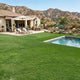 TheLAShop Artificial Turf Roll 4-Color Fescue & Thatch Grass, 1.38" Pile Image