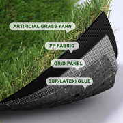 TheLAShop Artificial Turf Roll 4-Color Fescue & Thatch Grass, 1.38" Pile Image