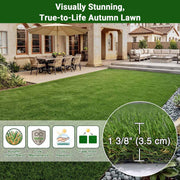 TheLAShop Artificial Turf Roll 4-Color Fescue & Thatch Grass, 1.38" Pile Image