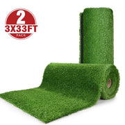 TheLAShop Dog Run Turf Outdoor Artificial Grass (1 3/8"H Pile), 6x33ft - (2x)3'x33' Image