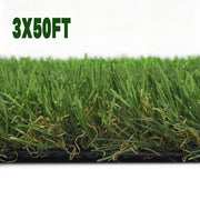 TheLAShop Artificial Turf Roll 4-Color Fescue & Thatch Grass, 1.38" Pile, 3x50ft Image