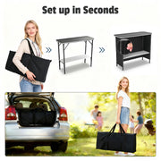 TheLAShop Folding Counter Bar Table with Storage for Outdoor Pub Image