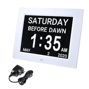 TheLAShop 8" Large Digital LED Day Clock Time Calendar 6-Alarm Color Opt, White Image