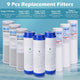 TheLAShop 9pcs Replacement Filters for Reverse Osmosis Water Filtration Image