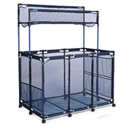 TheLAShop Steel Pool Float Storage Rolling Mesh Toy Raft Bin, 210 Gal+2nd Tier Blue Image