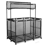TheLAShop Steel Pool Float Storage Rolling Mesh Toy Raft Bin, 210 Gal+2nd Tier Black Image