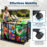 TheLAShop Steel Pool Float Storage Rolling Mesh Toy Raft Bin Image