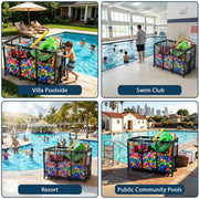 TheLAShop Steel Pool Float Storage Rolling Mesh Toy Raft Bin Image