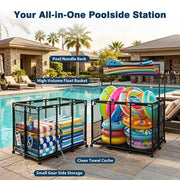 TheLAShop Steel Pool Float Storage Rolling Mesh Toy Raft Bin Image