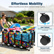 TheLAShop Solidly-Built PVC Pool Float Storage Rolling Mesh Toy Raft Bin Image
