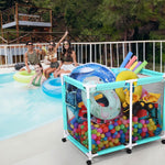 TheLAShop Pool Float Storage Mesh Toy Raft Bin Thick Frame 48x33x39 Image