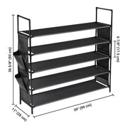 TheLAShop 5-Tier Shoe Rack Metal Shelf Storage Organizer 25-Pair
