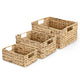 TheLAShop Wicker Baskets Water Hyacinth Bin with Handles 3ct/Pack Image