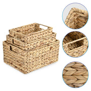 TheLAShop Wicker Baskets Water Hyacinth Bin with Handles 3ct/Pack Image