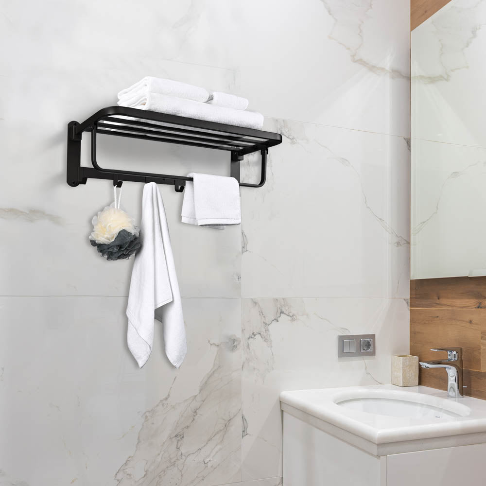 LOKO 2-Tier Bathroom Towel Rack with Shelf, Industrial Over The
