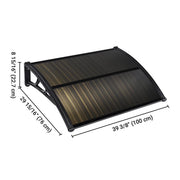 TheLAShop 3ft Window Awning Door Awning Canopy Shade PC,  Brown Black(Spliced) Image