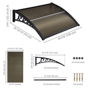TheLAShop 3ft Window Awning Door Awning Canopy Shade PC