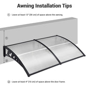 TheLAShop 6.5ft Awning Canopy Window Door Polycarbonate Image