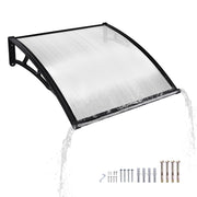 TheLAShop 3ft Window Awning Door Awning Canopy Shade PC, Clear Black Image