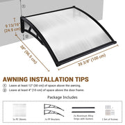 TheLAShop 3ft Window Awning Door Awning Canopy Shade PC Image