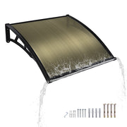 TheLAShop 3ft Window Awning Door Awning Canopy Shade PC, Brown Black Image