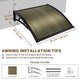 TheLAShop 3ft Window Awning Door Awning Canopy Shade PC, Brown Black Image