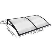TheLAShop 6.5ft Awning Canopy Window Door Polycarbonate, Clear Black Image