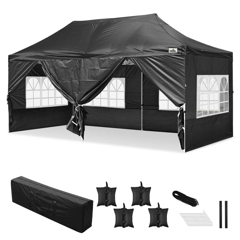 fresh & black pop up tent TheLAShop 10'x20' Pop Up Canopy Tent with Windows Instant Shelter