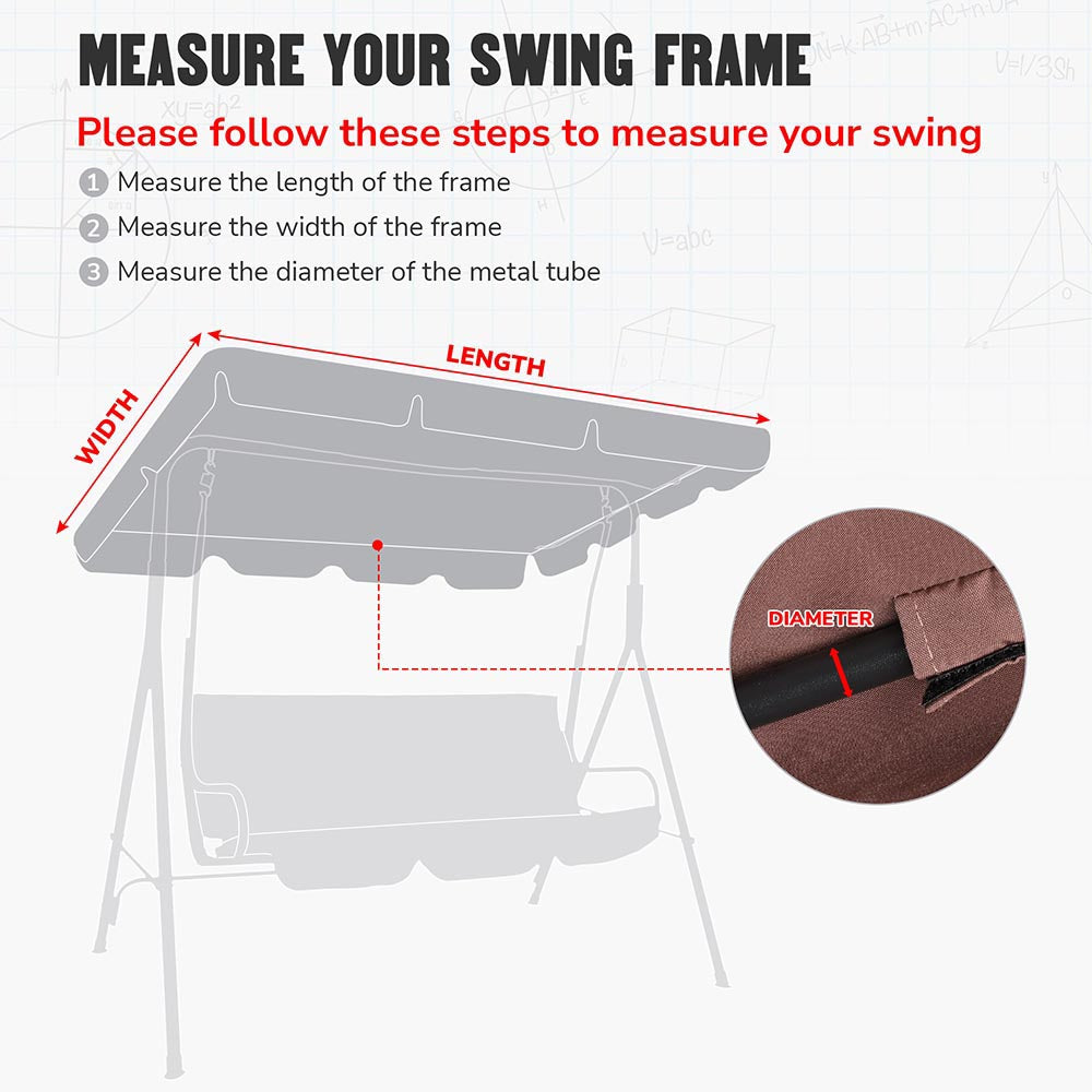 TheLAShop Outdoor Patio Swing Canopy Replacement 65x47in TheLAShop