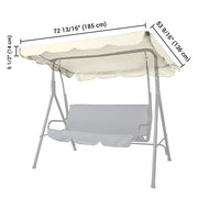 TheLAShop Outdoor Patio Swing Canopy Replacement 72x53in, Ivory Image