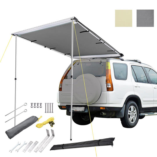 TheLAShop Car Awning 4' 7" x 6' 7" Rear Side Roof Rack Awning Shade