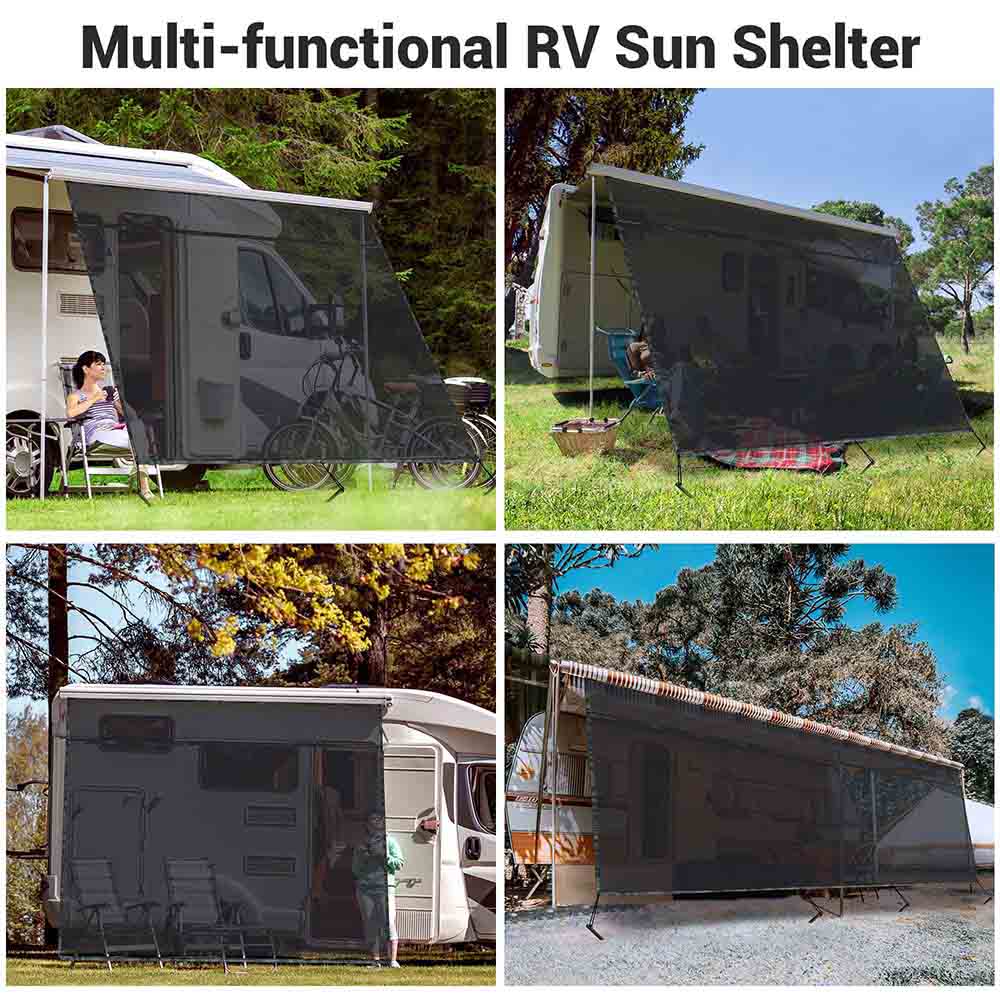 TheLAShop RV Awning Shade Screen with Zipper 15'Wx6'H