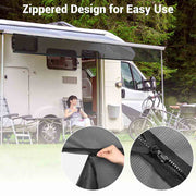 TheLAShop RV Awning Shade Screen with Zipper 15'Wx6'H Trailer Mosquito Net Image