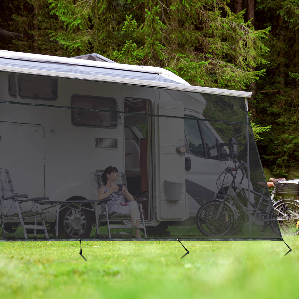 rv tent TheLAShop RV Awning Shade Screen with Zipper 19'Wx6'H Trailer Mosquito