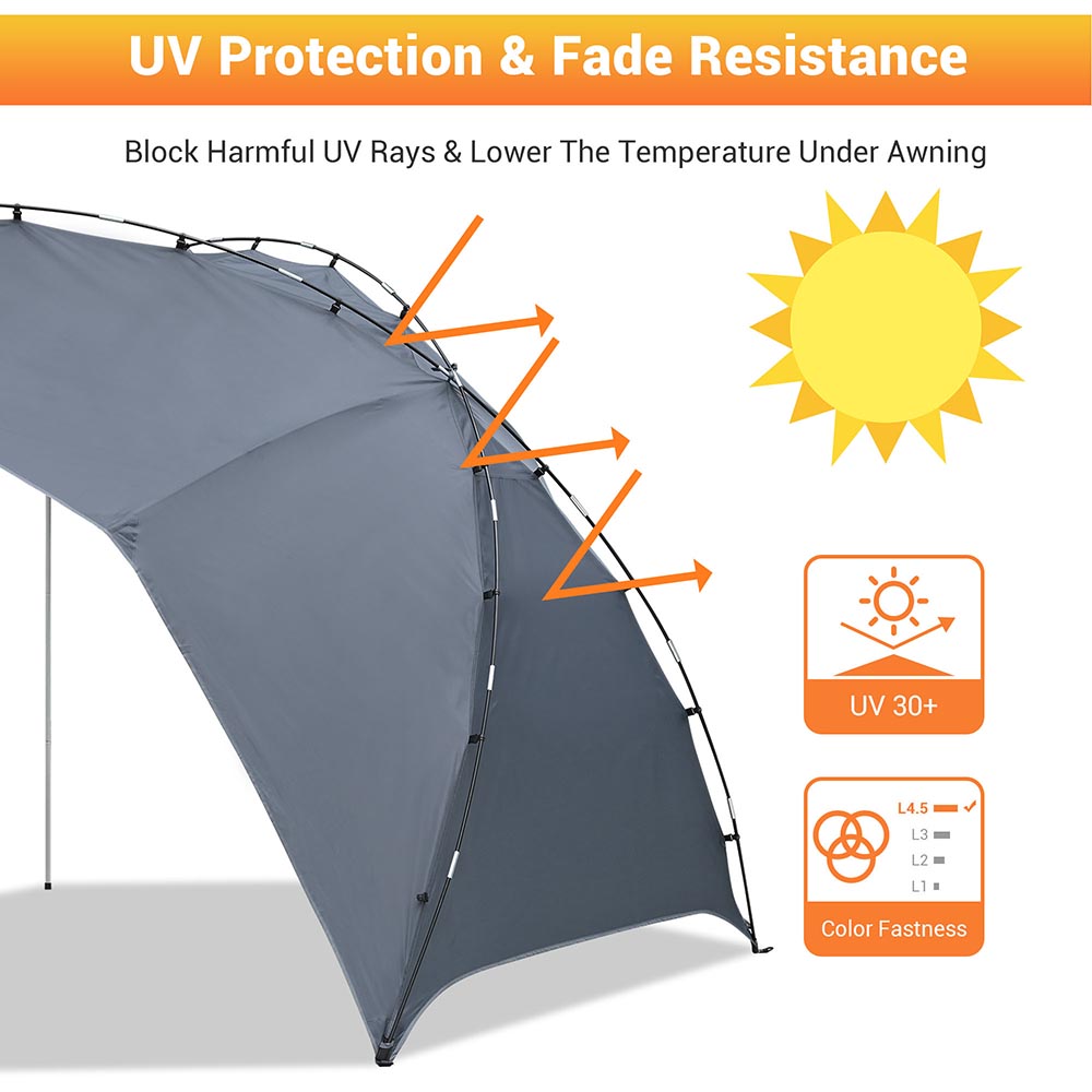 Car Shelter Shade Camping Side Car Tent Awning Wat... - Grandado Car Shelter Shade Camping Side Car Tent Awning Wat... - Grandado