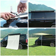 TheLAShop Car Awning with Light 8' 1" x 6' 7" SUV Side Awning, Beige Image