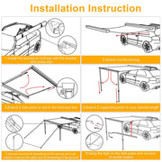 TheLAShop Car Awning with Light Rear Side SUV Awning 6' 7" x 4' 7" Image