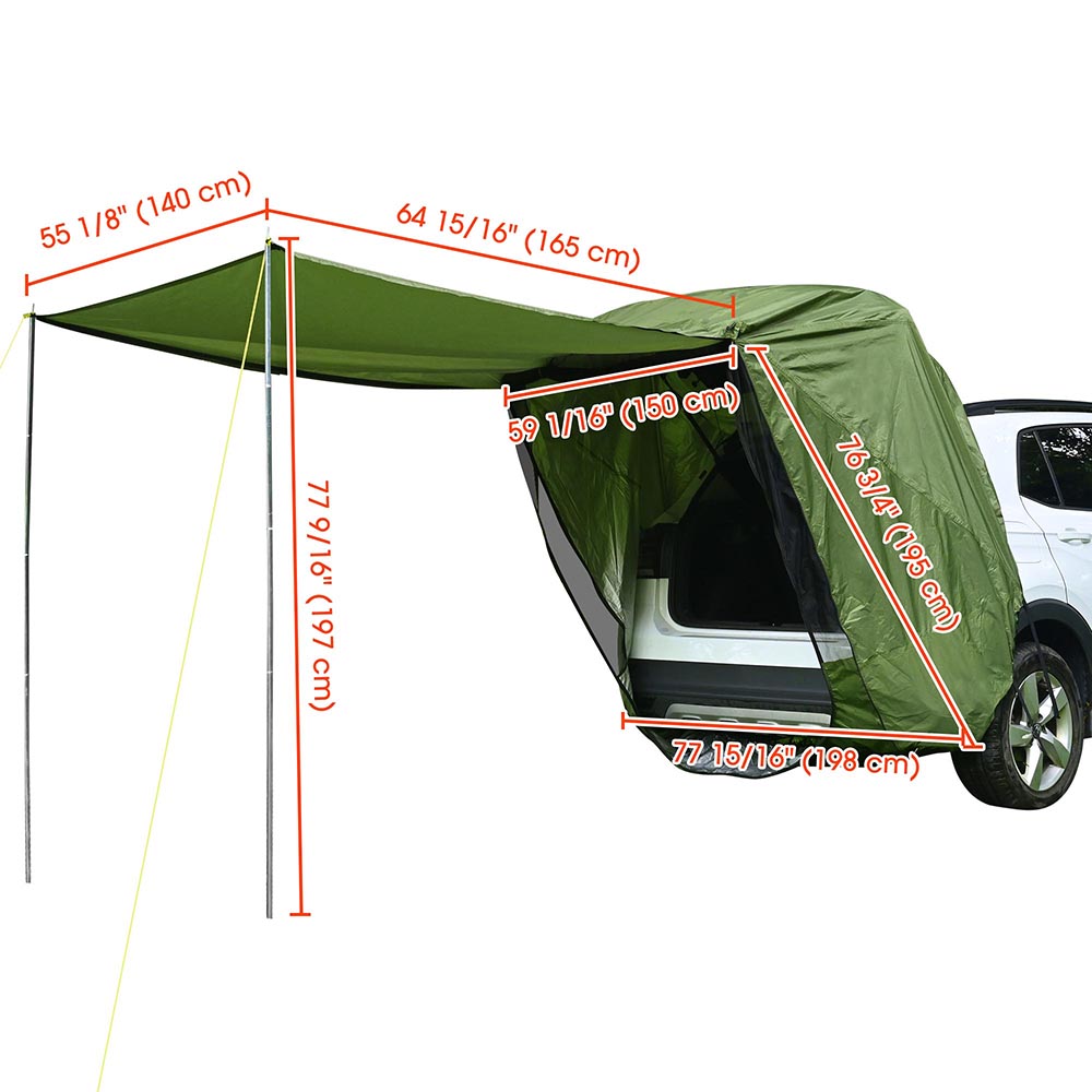 tailgate canopy tent TheLAShop SUV Tent Tailgate Awning with Screen Net