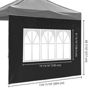 TheLAShop Canopy Sidewall Tent Walls with Window 1080D 10x7ft(1pc./pack), Black Image