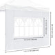 TheLAShop Canopy Sidewall Tent Walls with Window 1080D 10x7ft(1pc./pack), White Image