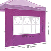 TheLAShop Canopy Sidewall Tent Walls with Window 1080D 10x7ft(1pc./pack), Vivid Viola Image