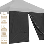 TheLAShop Canopy Sidewall Tent Walls with Zipper 10x7ft CPAI-84, Black Image