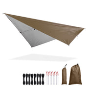 TheLAShop 10x10ft Waterproof Camping Tarp Lightweight UV50+ PU3,000mm, Brown Image