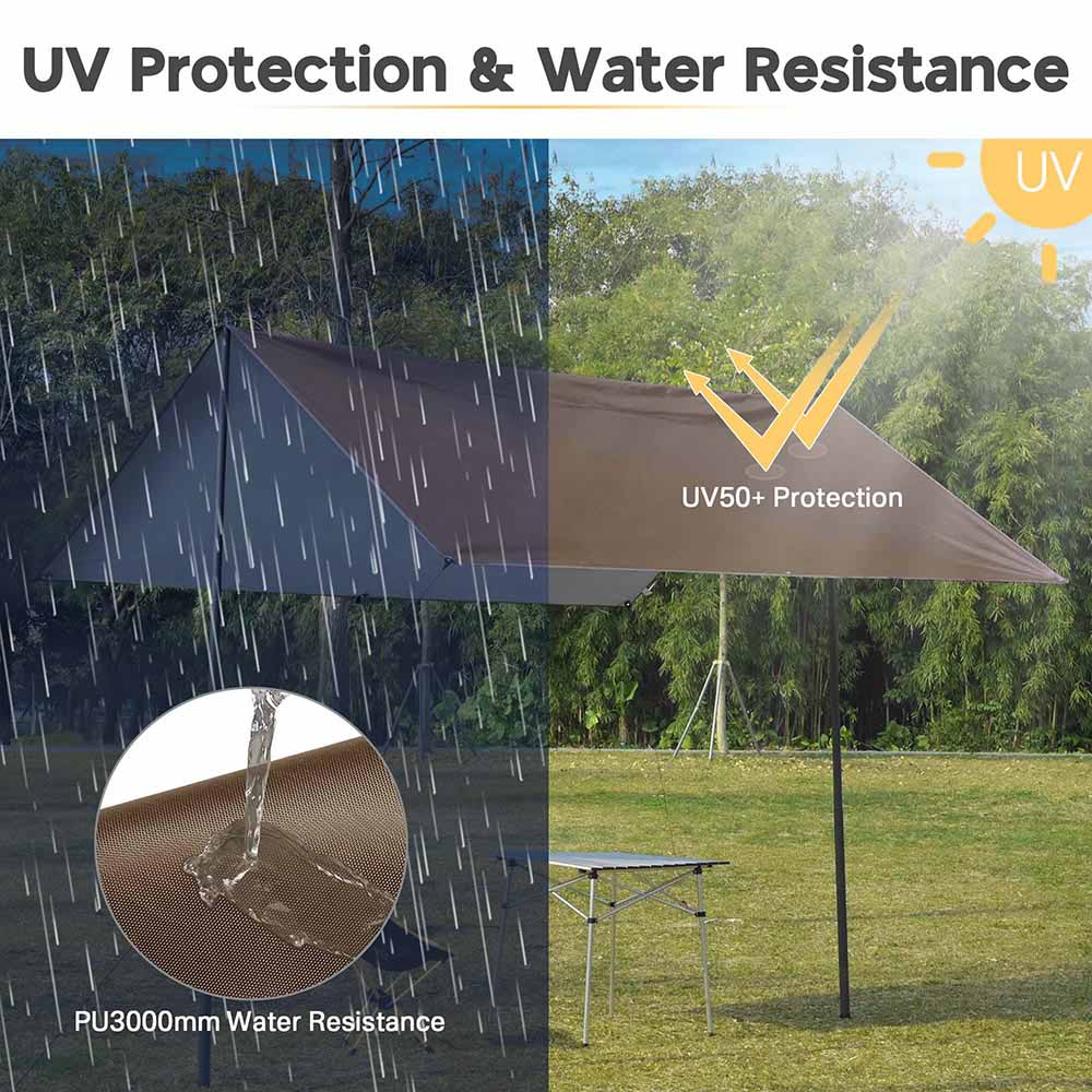 tarp mit uv schutz TheLAShop 10x13ft Waterproof Camping Tarp Lightweight UV50+ PU3,000mm