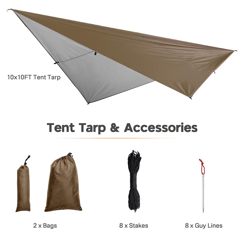lightweight waterproof tarp TheLAShop 10x10ft Waterproof Camping Tarp Lightweight UV50+ PU3,000mm