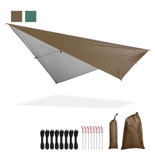 TheLAShop 10x10ft Waterproof Camping Tarp Lightweight UV50+ PU3,000mm